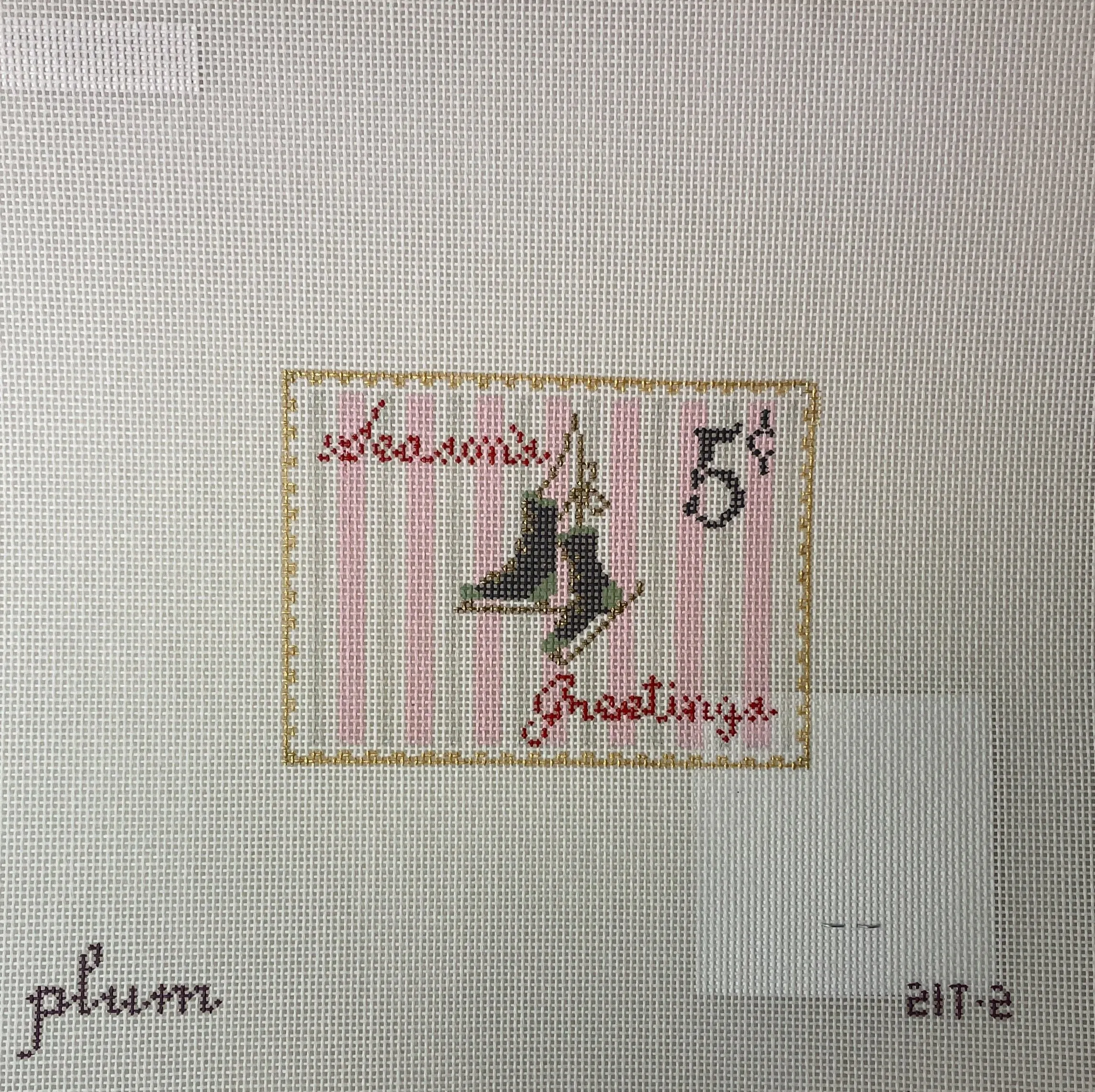 * The Plum Stitchery 21T-2 Vintage Stamp Collection- Ice Skates