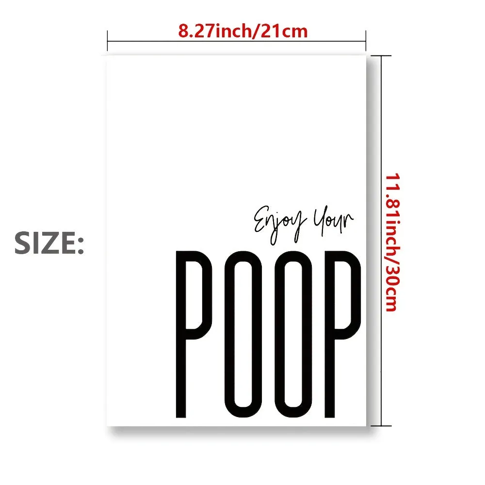 10pcs Bathroom Funny Quotes Posters - Frameless, 12"x8"