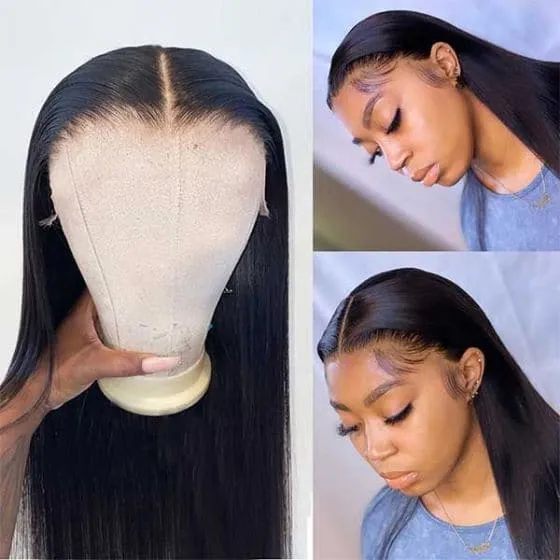 13x4 Straight Lace Front Wig HD Transparent Lace Wig Long Straight Human Hair