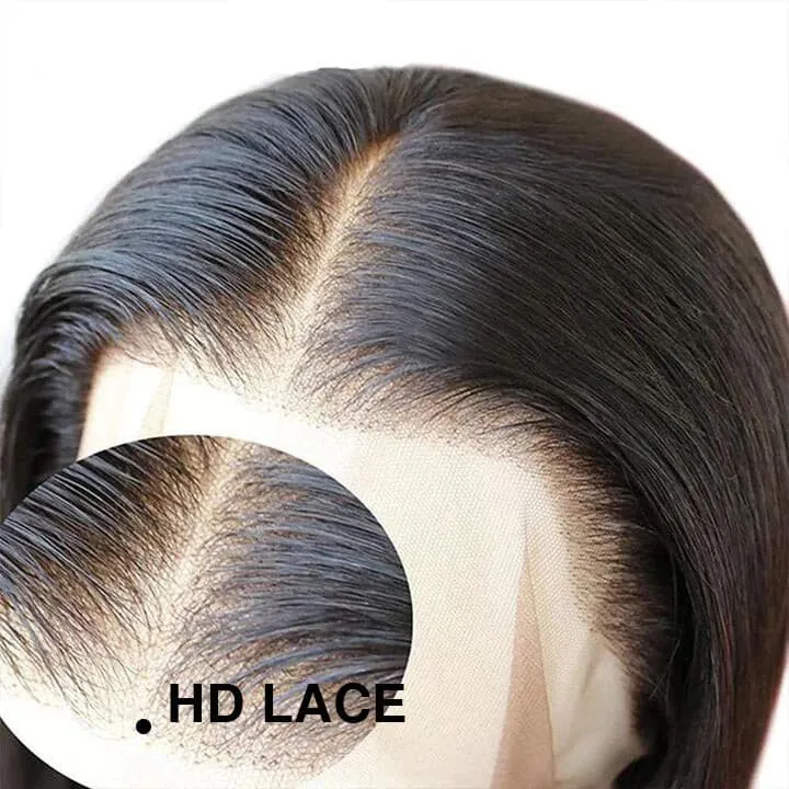 13x4 Straight Lace Front Wig HD Transparent Lace Wig Long Straight Human Hair