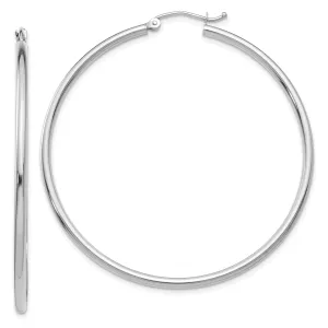 14k White Gold Lightweight Hoop Earrings