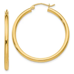 14k Yellow Gold 2.5MM Lightweight Round Earrings