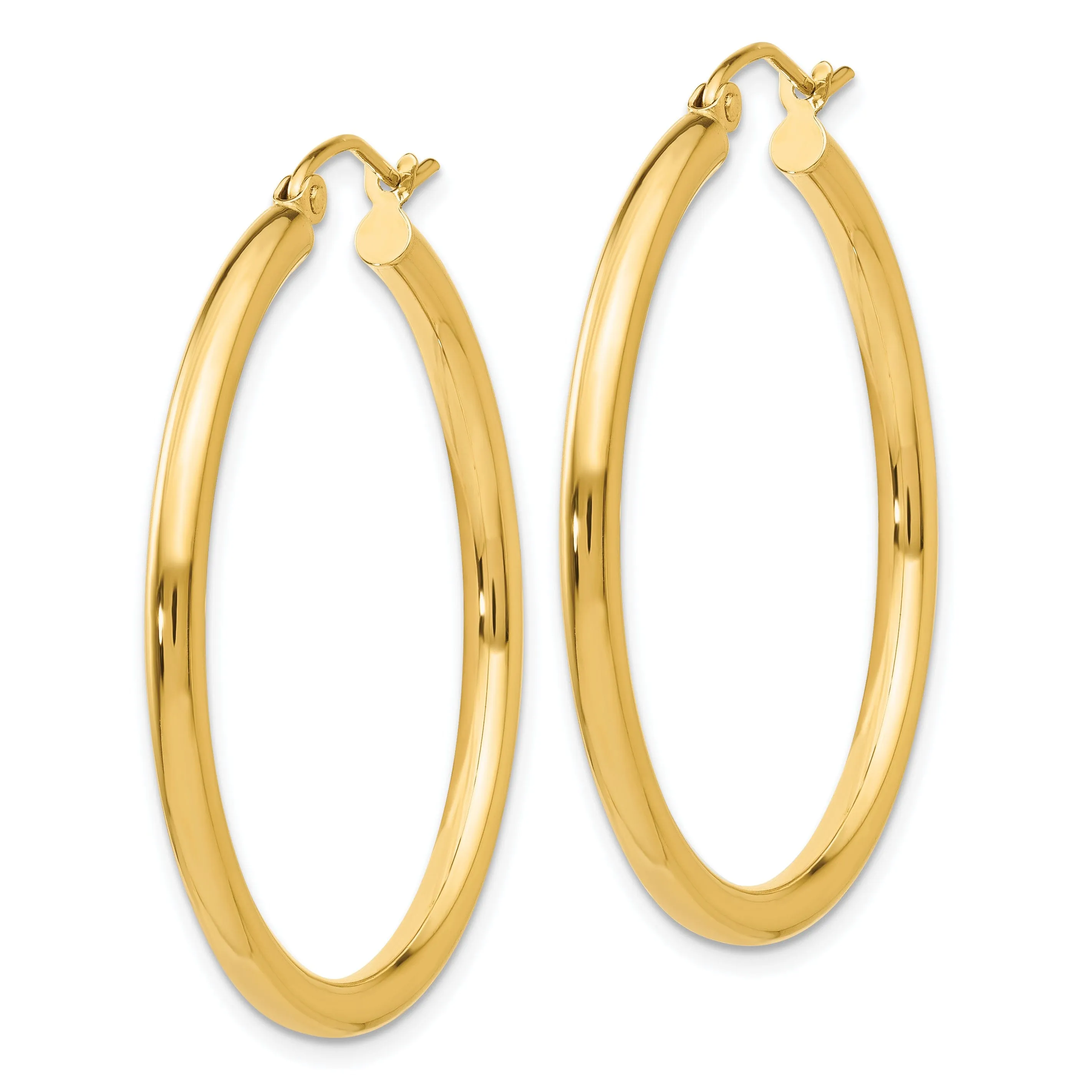 14k Yellow Gold 2.5MM Lightweight Round Earrings