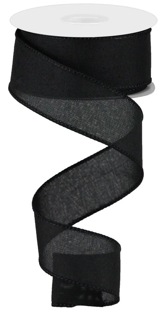 1.5" Royal Canvas Ribbon: Black (10 Yards) RG127802