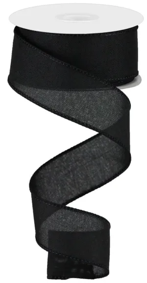 1.5" Royal Canvas Ribbon: Black (10 Yards) RG127802