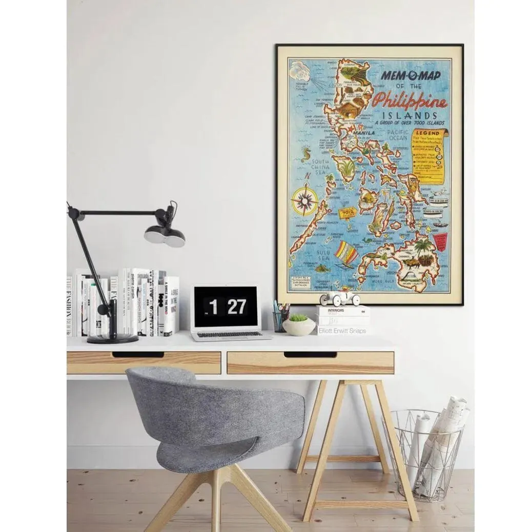 1945 Philippines Vintage Map Wall Print