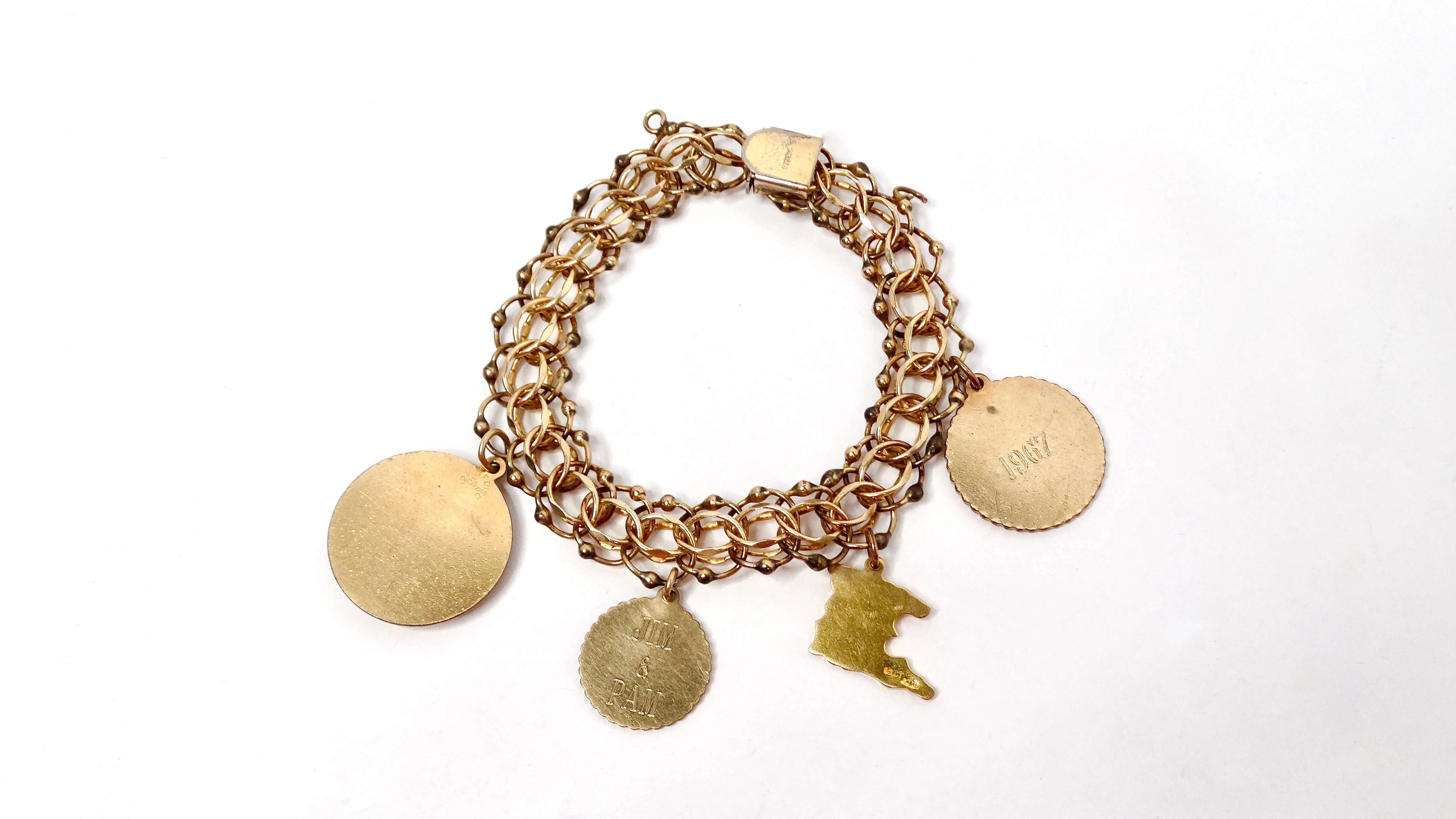 1970s 12k Gold Charm Bracelet - 1 Of 20