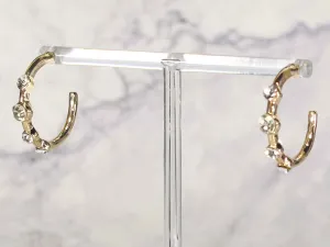 2393 Gold Crystal Hoop Earrings – Lightweight Everyday Glam