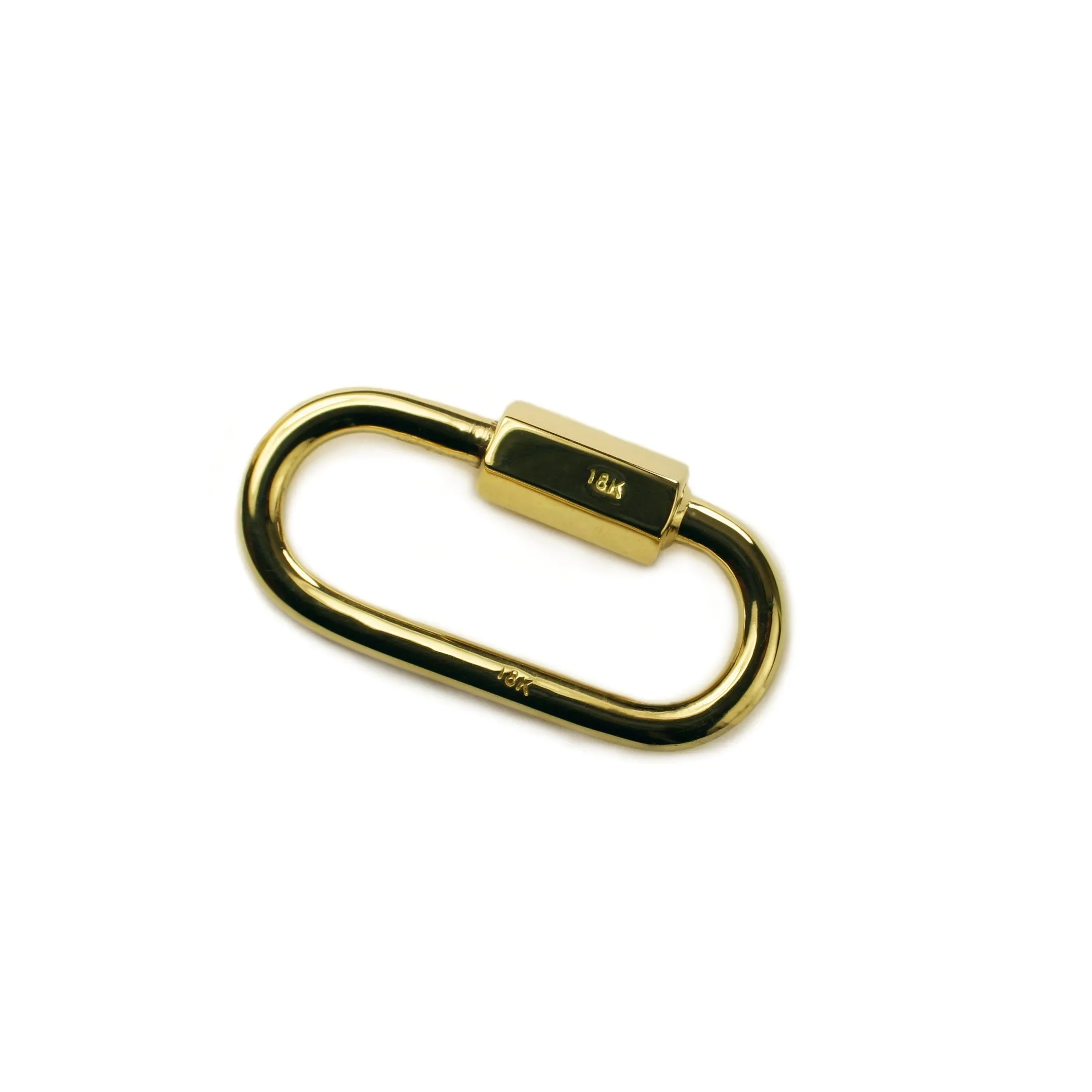 29 mm 18 Karat Solid Gold Quick Link Miniature Lock - Carabiner