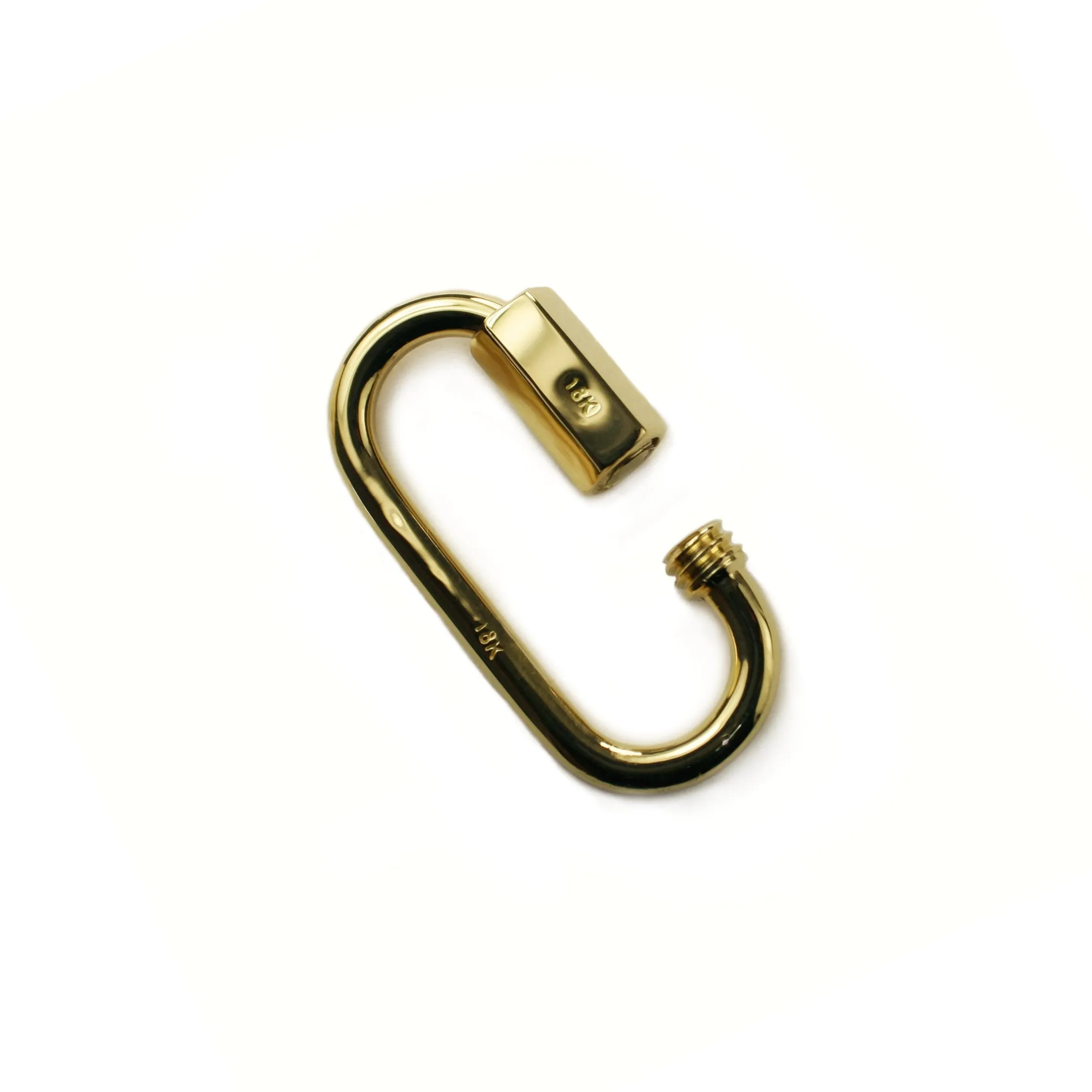 29 mm 18 Karat Solid Gold Quick Link Miniature Lock - Carabiner