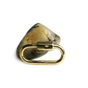 29 mm 18 Karat Solid Gold Quick Link Miniature Lock - Carabiner