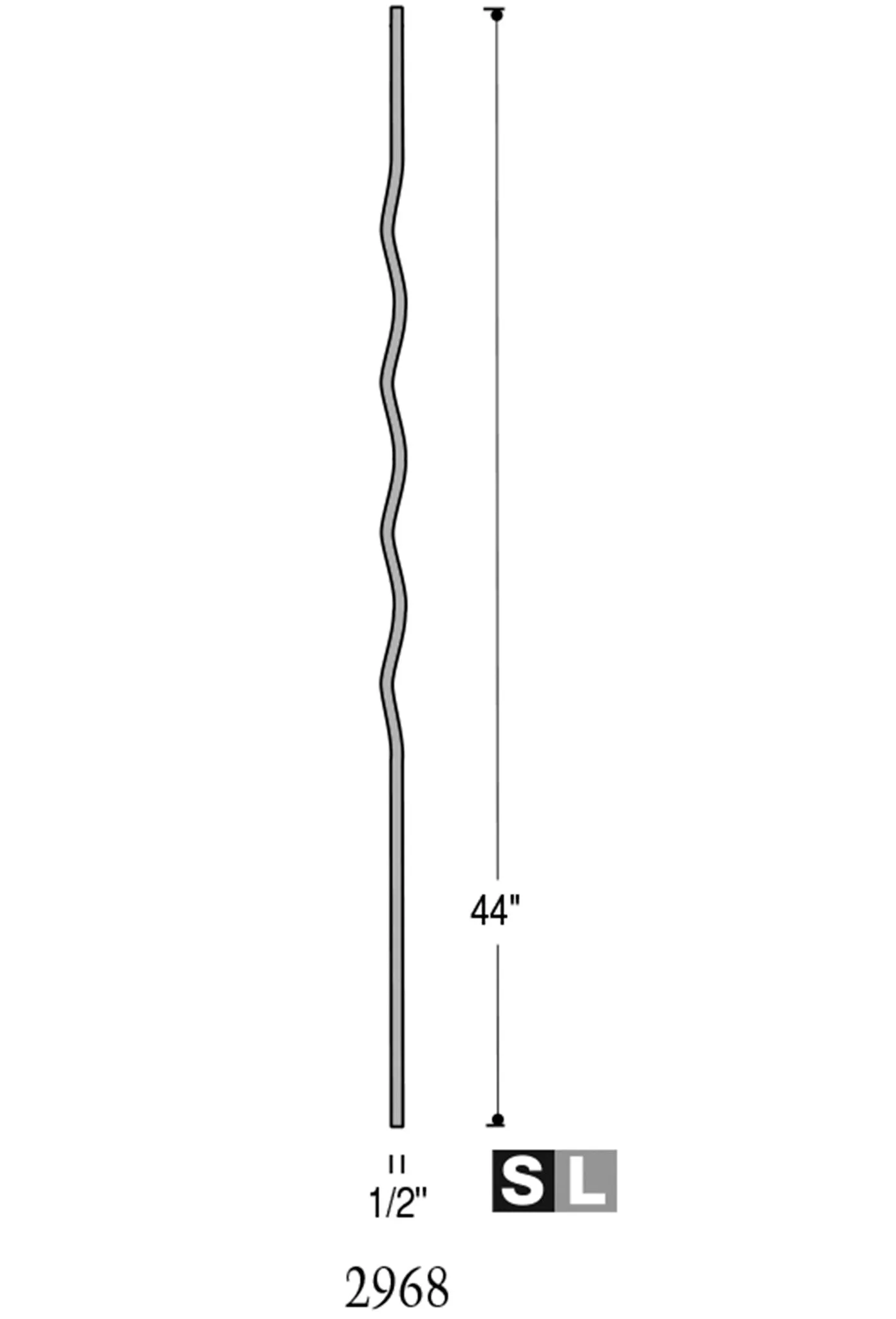 2968 Series Wave Iron Baluster