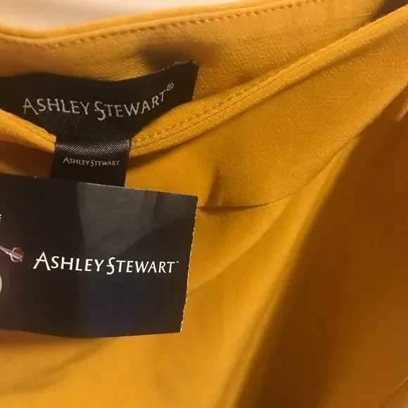 3X New Ashley Stewart 26 midi skirt work office business casual yellow mustard