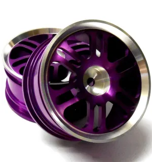 8116P1 1/10 Scale RC Car On Road Touring Wheel Rim Alloy Purple 6 Twin Spoke x 2