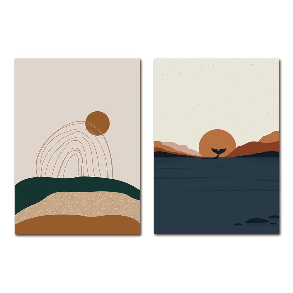 Abstract Painting Sunrise Canvas