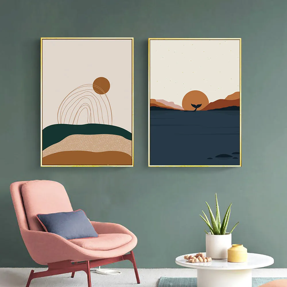 Abstract Painting Sunrise Canvas