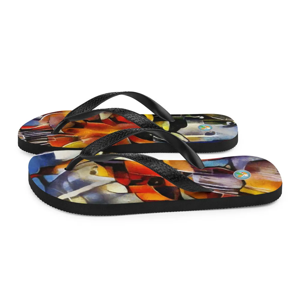 Abstract Wine and Roses - Flip-Flops