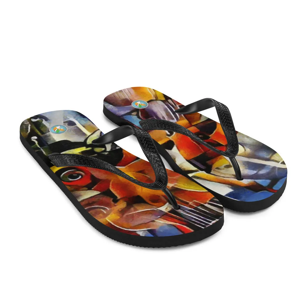 Abstract Wine and Roses - Flip-Flops