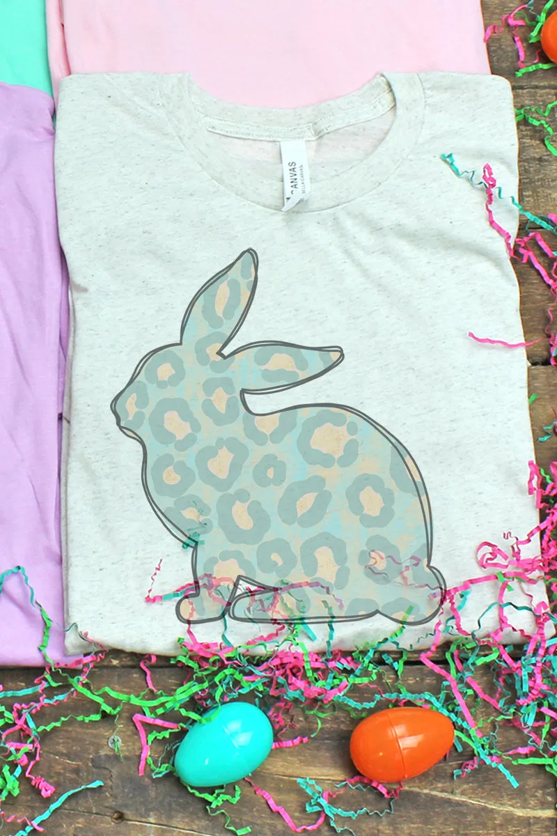 Adele Leopard Easter Bunny Tri-Blend Short Sleeve Tee