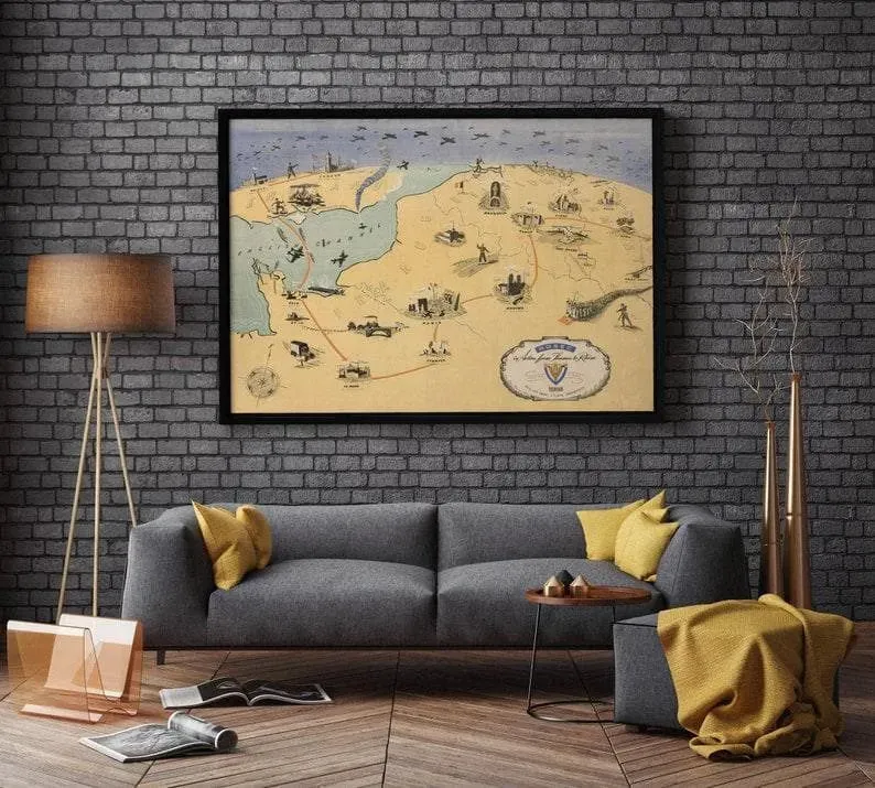 ADSEC in Action from Thames to Rhine in World War 2| Vintage World War 2 Military Map Print