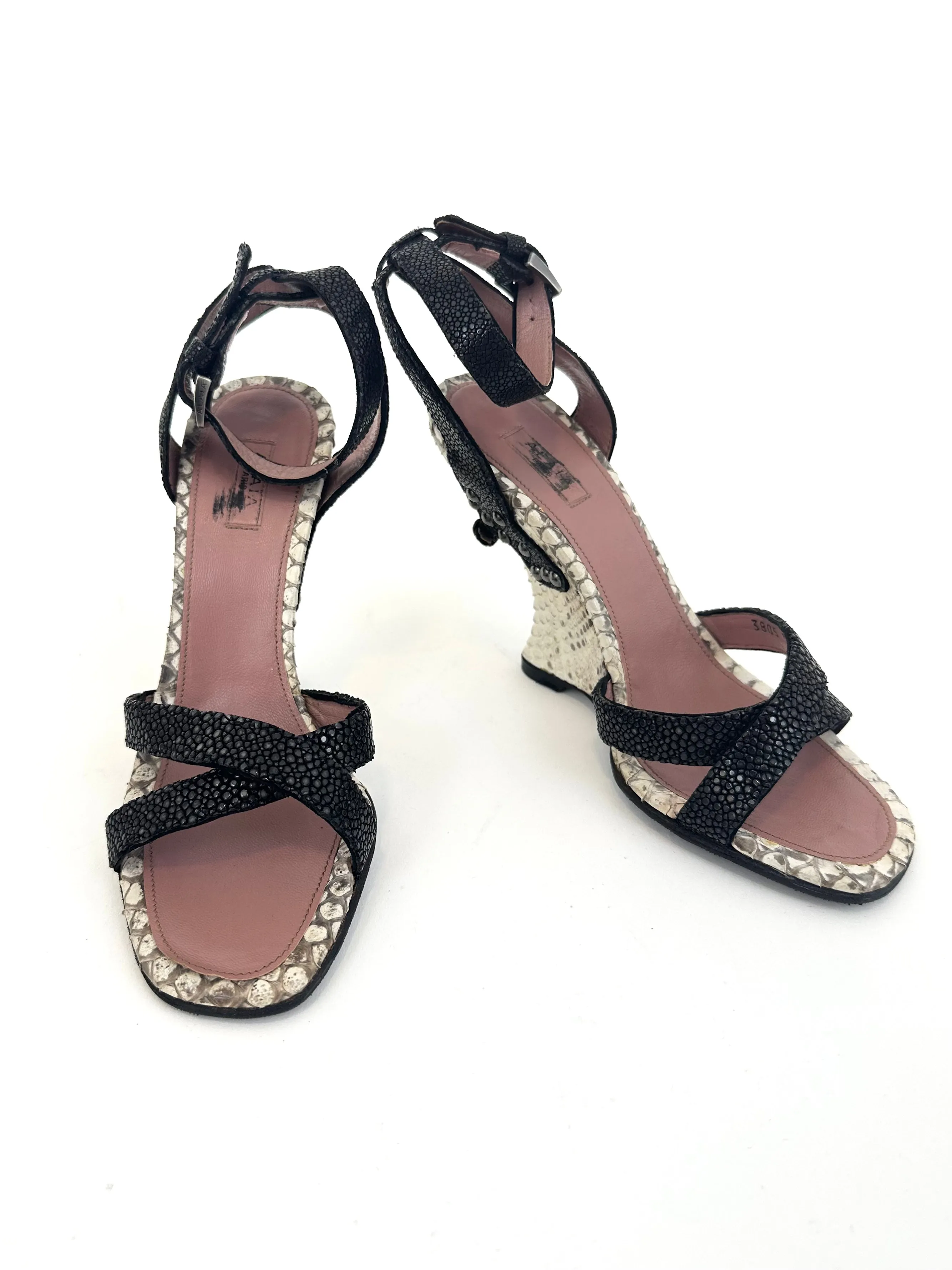 Alaïa Snakeskin & Stingray Sandals*