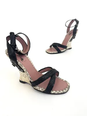Alaïa Snakeskin & Stingray Sandals*
