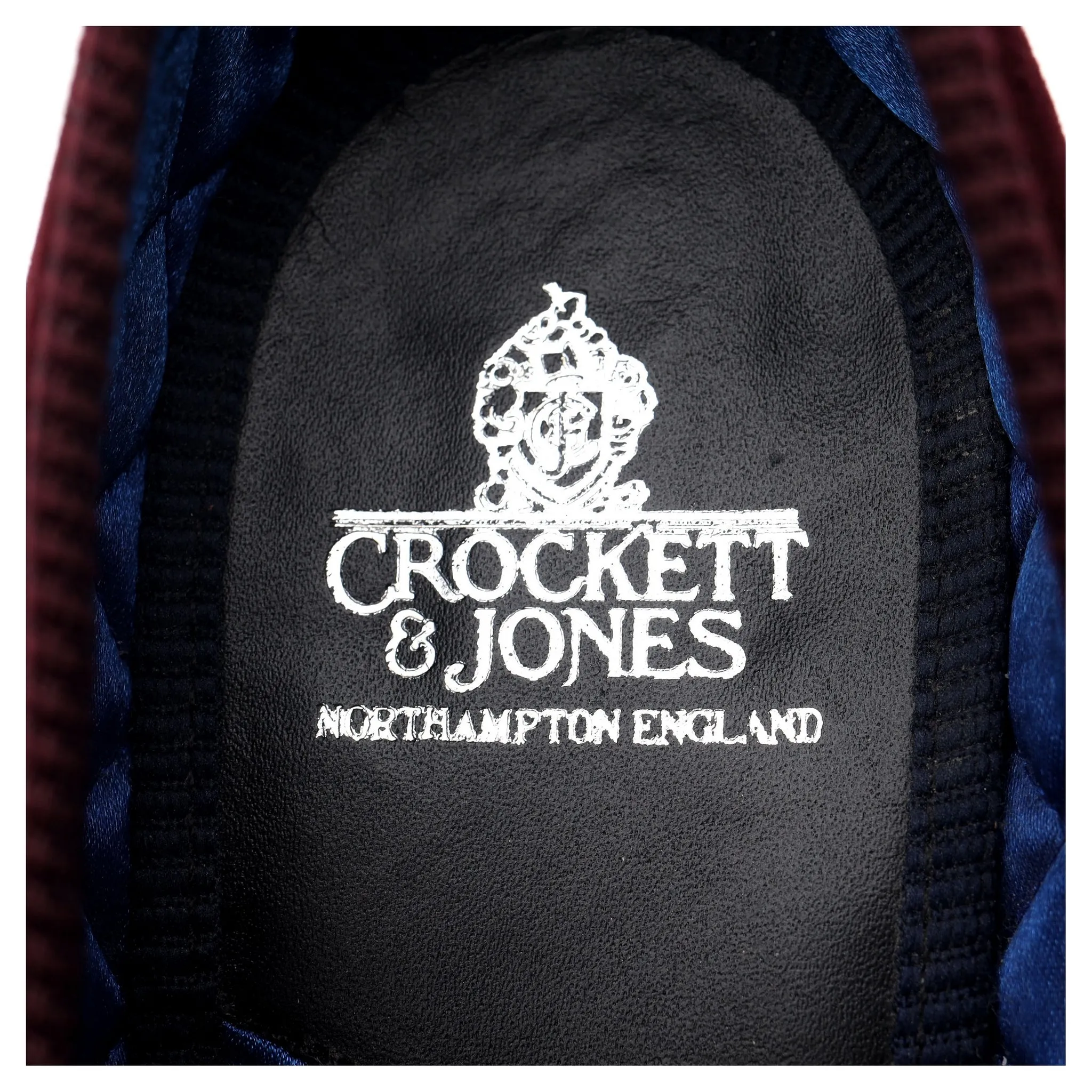 'Albert' Burgundy Velvet Slippers UK 7