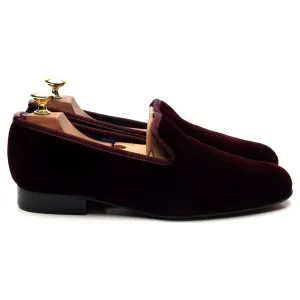 'Albert' Burgundy Velvet Slippers UK 7