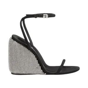 Alexander Wang Shoes, Dahlia Crystal Ankle-Strap Wedge Sandals (size 39.5)