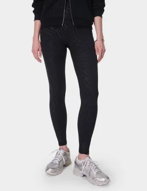 All Day Leggings - Black Faded Zebra Emboss Print