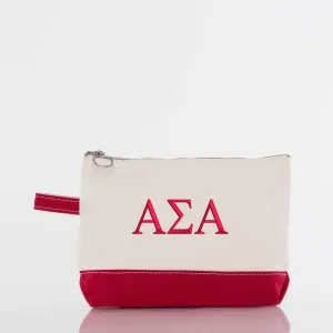 Alpha Sigma Alpha Canvas Cosmetic Bag