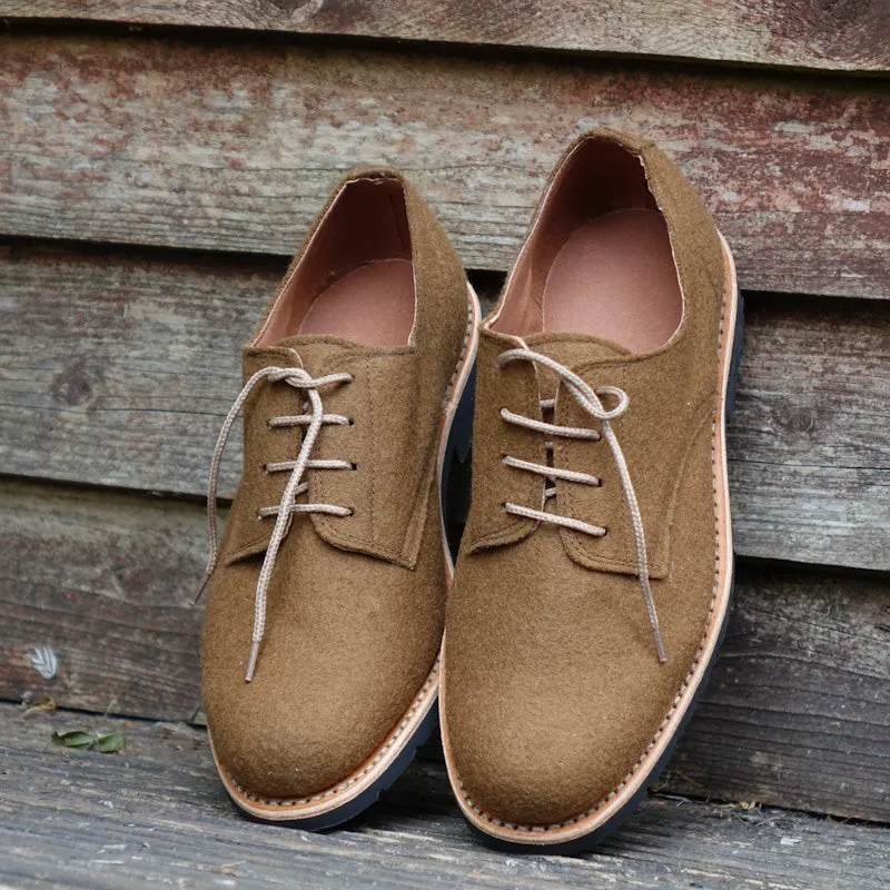 Andes Burel Derby Lace-up Shoes - Camel
