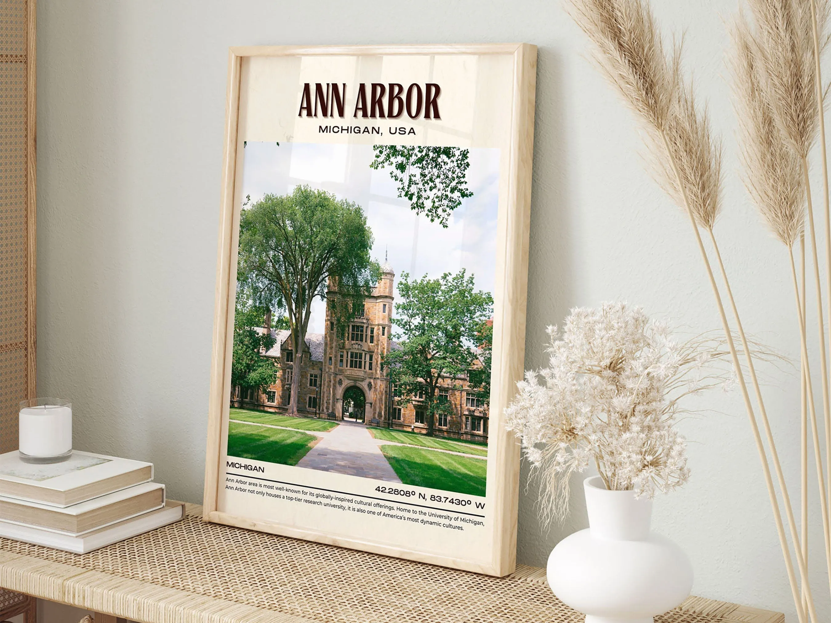 Ann Arbor Vintage Wall Art, Michigan, USA