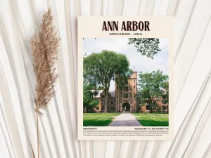 Ann Arbor Vintage Wall Art, Michigan, USA