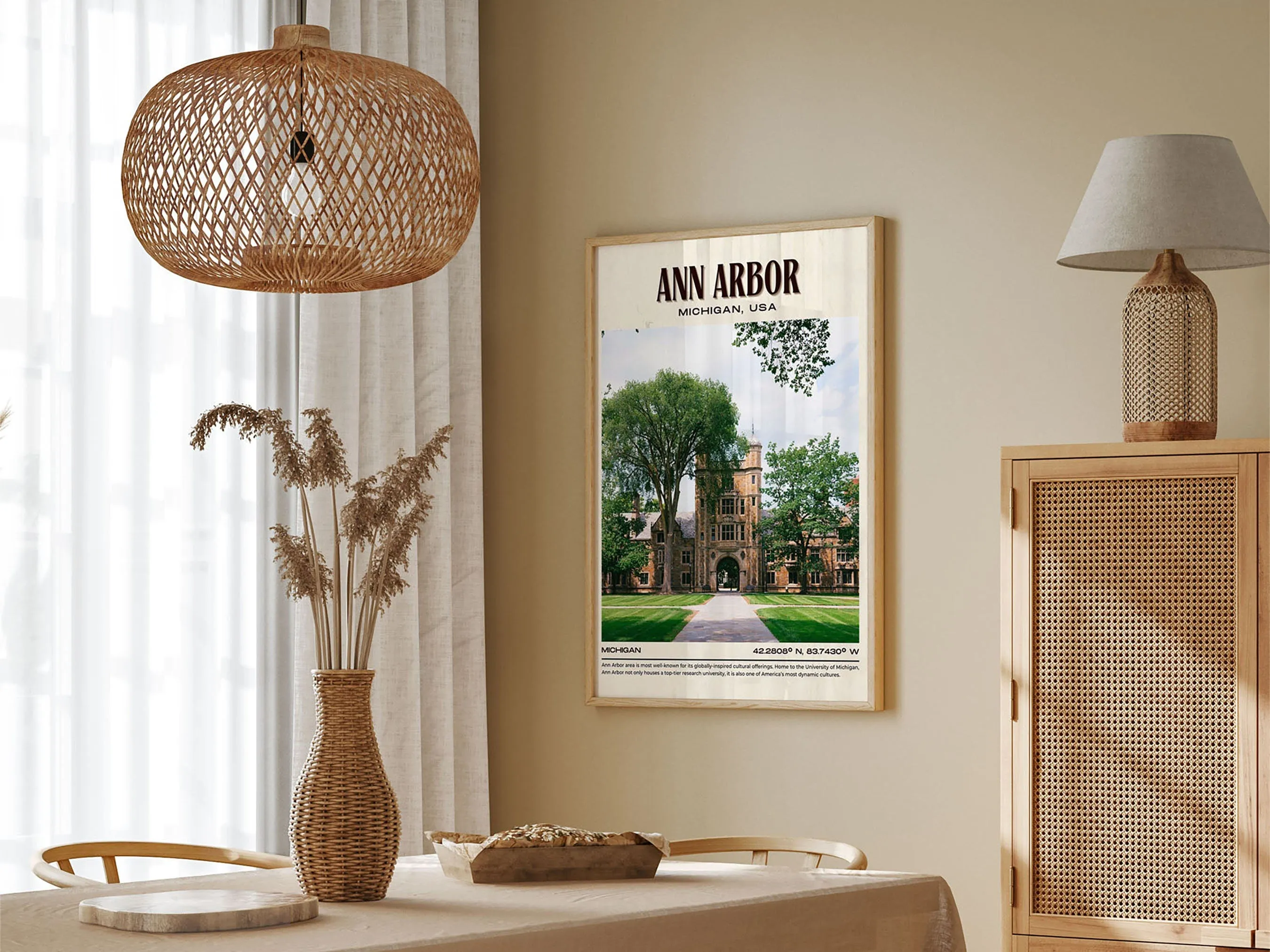 Ann Arbor Vintage Wall Art, Michigan, USA