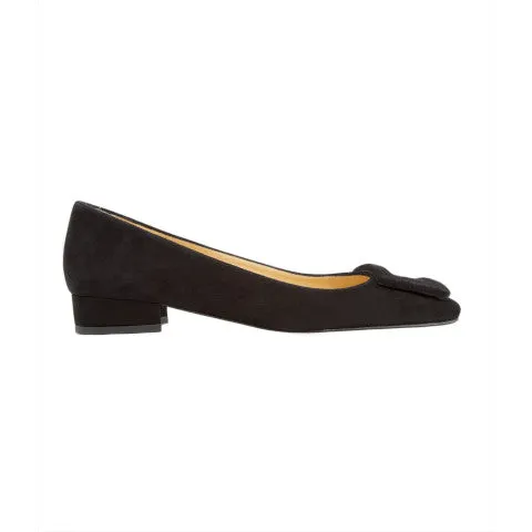 Ann Mashburn Black Suede Buckle Shoe