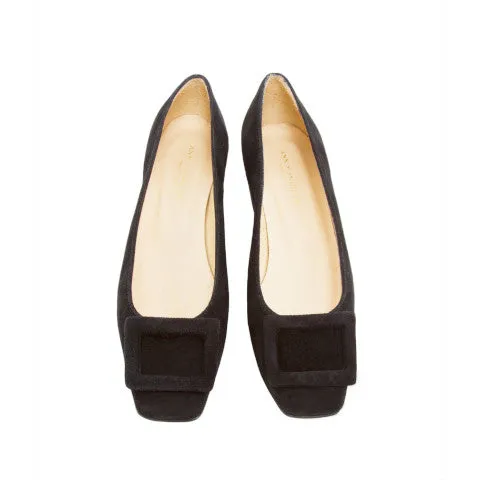 Ann Mashburn Black Suede Buckle Shoe