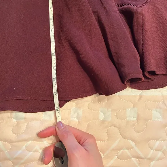 Ann Taylor Burgundy Skater Modest A-Line Skirt Size 10