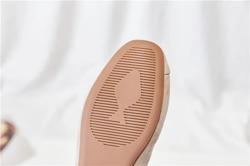 Autumn New Fashion Versatile Square Head Women's Shoes with Flat Bottom and Women's Shoes