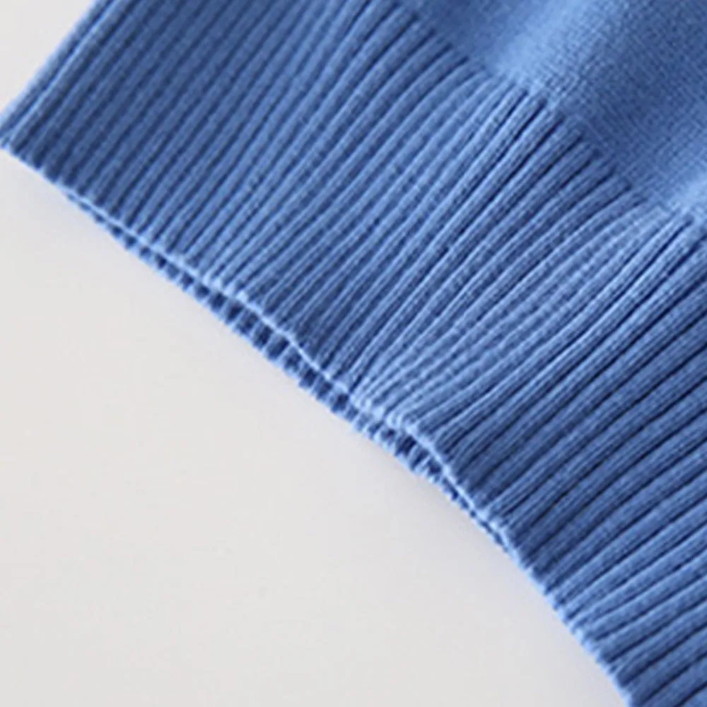 Baby Boys Casual Knitted Long Sleeve Lightweight Sweater - Blue