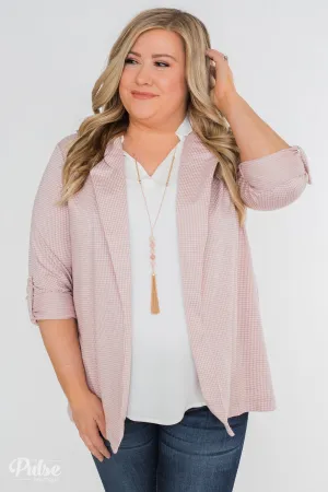 Back to Business Long Sleeve Blazer- Blush