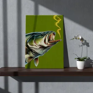 Bass Smoking a Cigarette Vintage Canvas