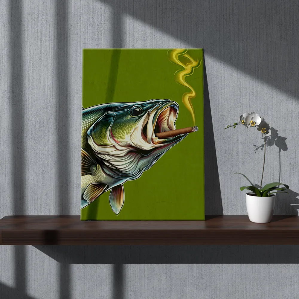 Bass Smoking a Cigarette Vintage Canvas
