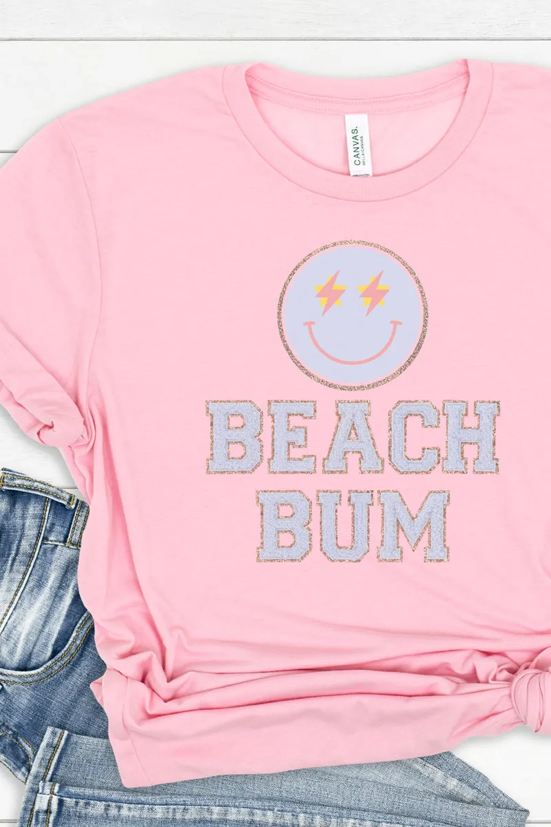 Beach Bum Happy Face Tri-Blend Short Sleeve Tee