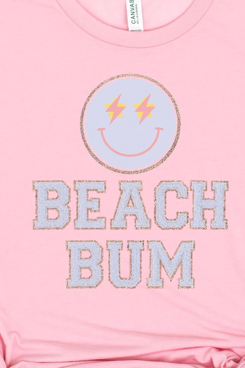 Beach Bum Happy Face Tri-Blend Short Sleeve Tee