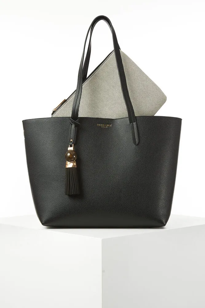Benny Black Tote & Canvas Pouch