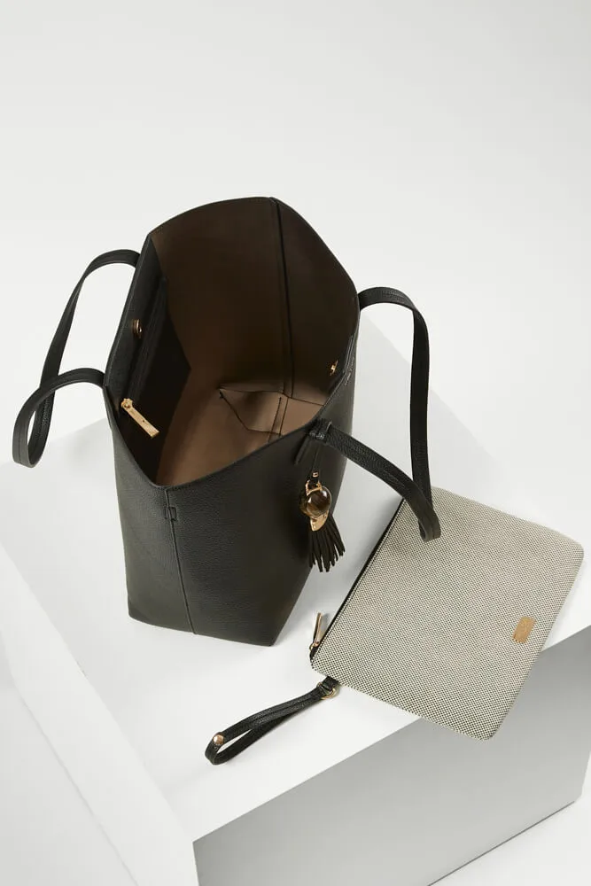 Benny Black Tote & Canvas Pouch