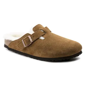 Birkenstock Boston Shearling Suede Leather in Mink