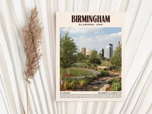 Birmingham Vintage Wall Art, Alabama, USA