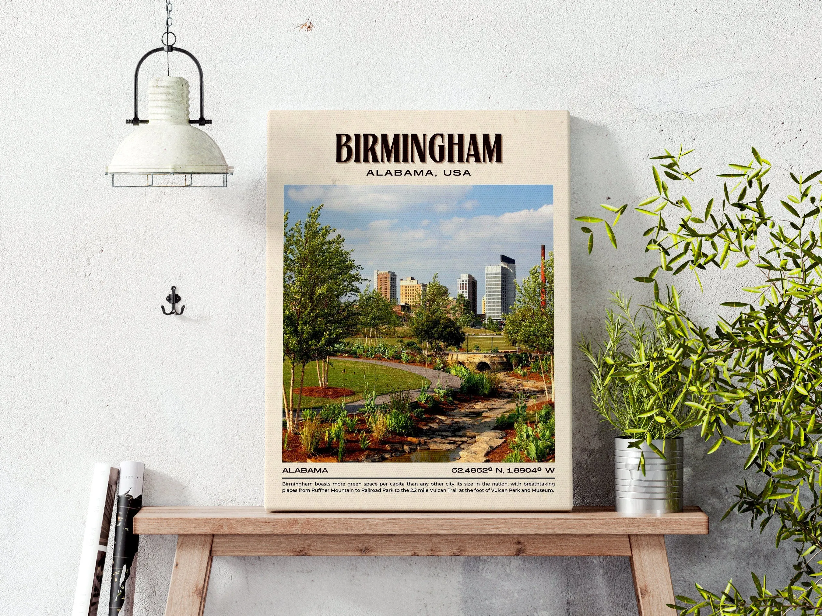 Birmingham Vintage Wall Art, Alabama, USA